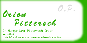 orion pittersch business card